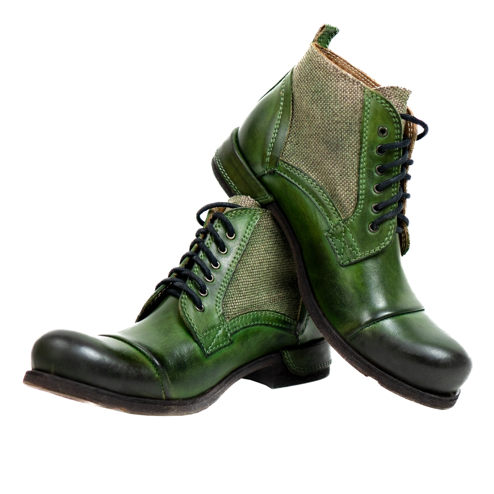 Zapatos de hombre hechos a mano en cuero italiano verde Zapatos Zapatos para hombre Botas Modello Olivo 