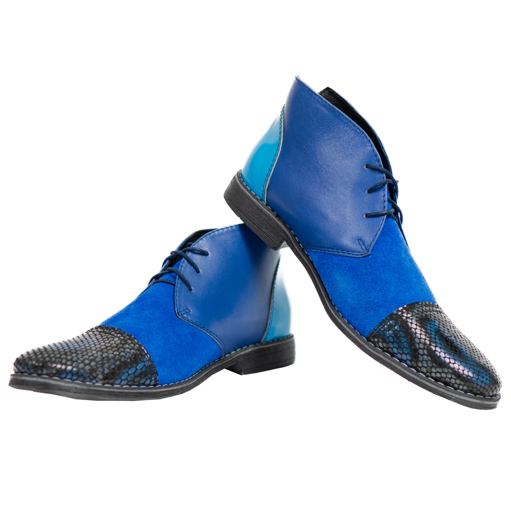 Derbevilletest rust Wijzer Modello Ghiacello - Blauw Lace-Up Oxfords geklede schoenen Model - Suede  Model
