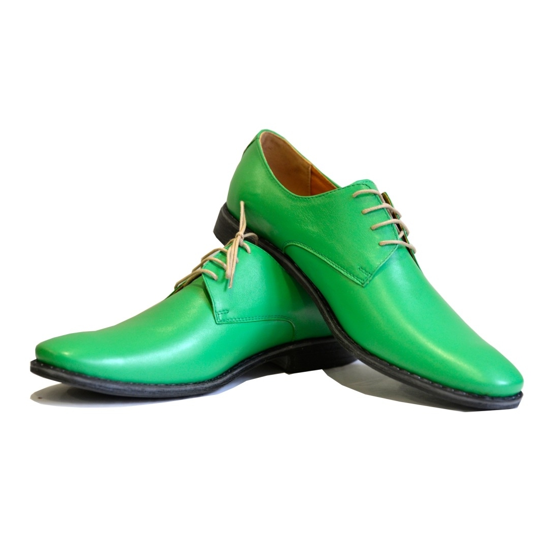 Modello No. 190 - Green Lace-Up Oxfords Dress Shoes - Cowhide Smooth ...