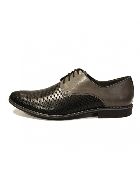 Modello Lino - Brown Lace-Up Oxfords Dress Shoes - Cowhide Embossed Leather