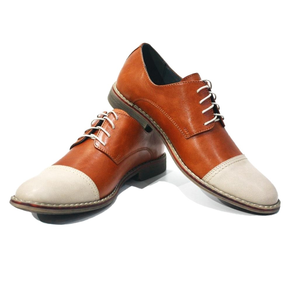 Pre-owned Peppeshoes Modello Regda - Handmade Italian Brown Oxfords Dress Shoes - Cowhide Smooth Lea