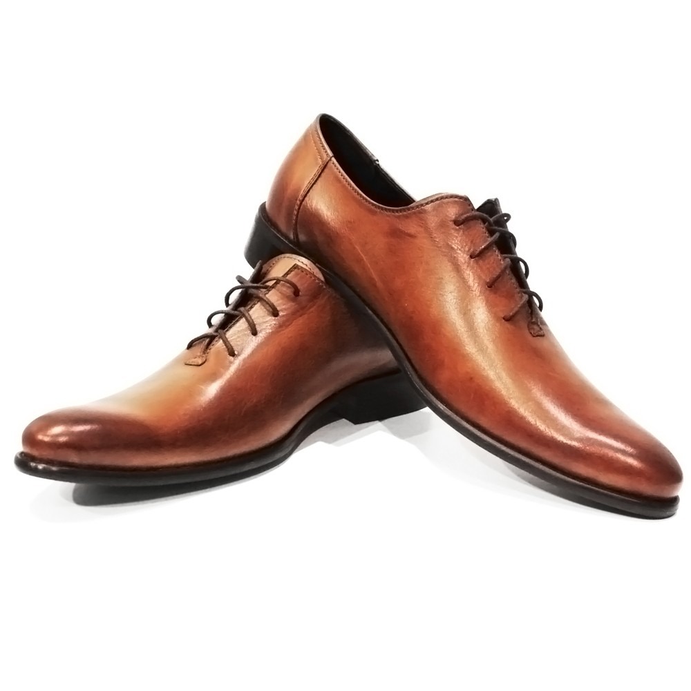 luister Suradam Echt Modello Porto - Bruin Lace-Up Oxfords geklede schoenen - Koeienhuid  Handgeschilderd leder